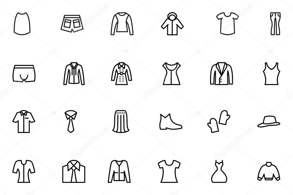 Clothes Line Vector Icons 4