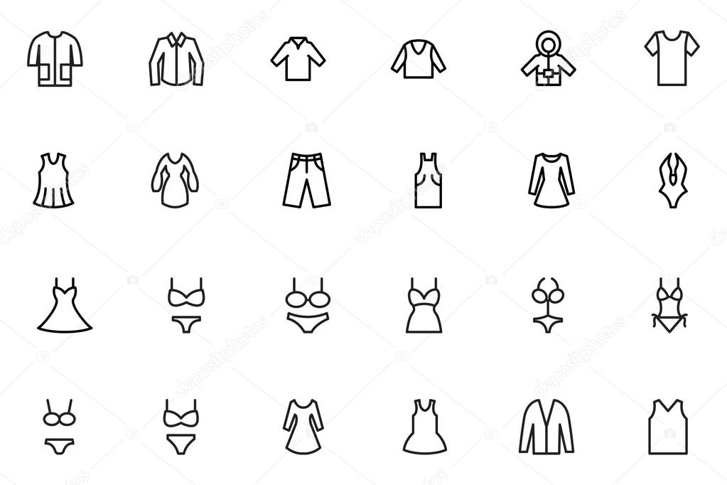 Clothes Line Vector Icons 1