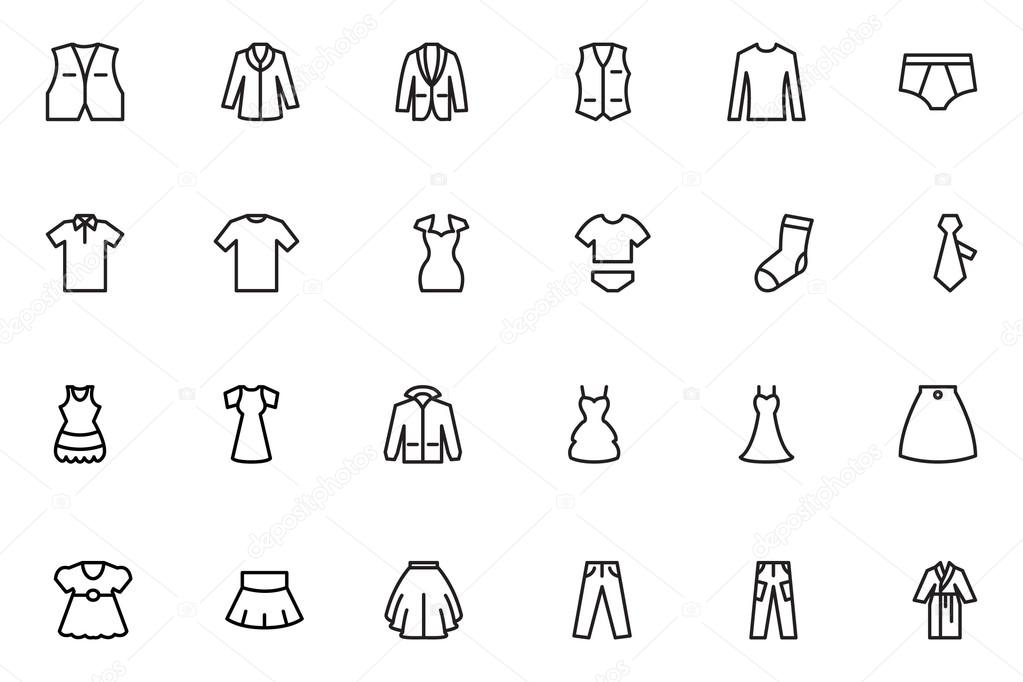 Clothes Line Vector Icons 2