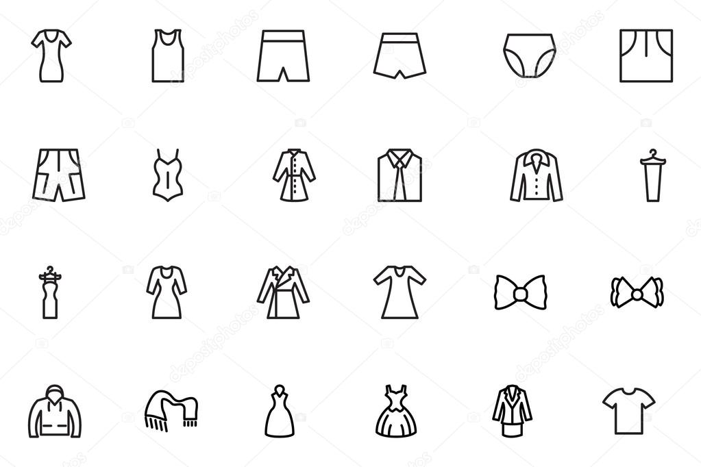 Clothes Line Vector Icons 3