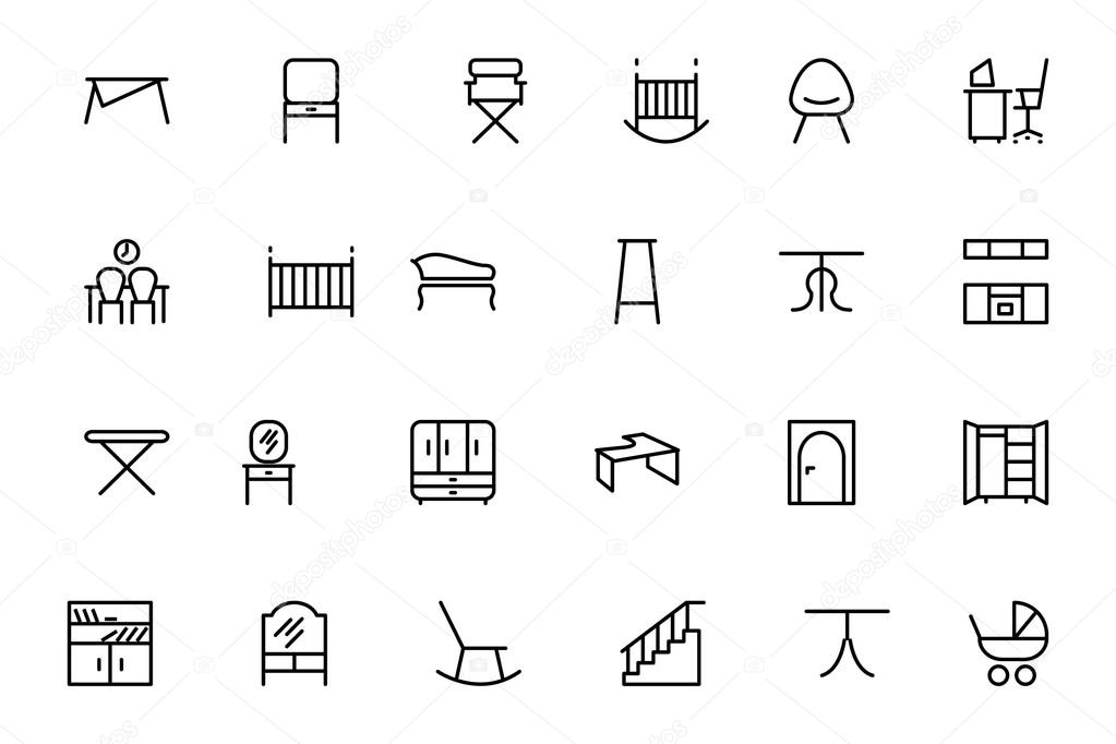 Furniture Vector Line Icons 4