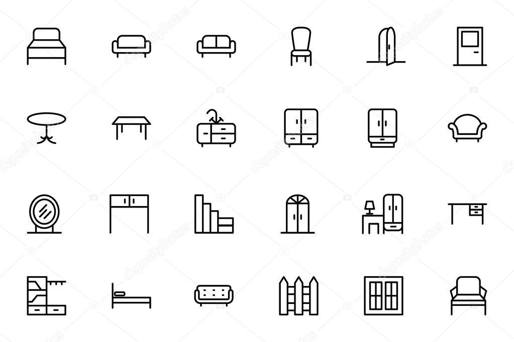 Furniture Vector Line Icons 1