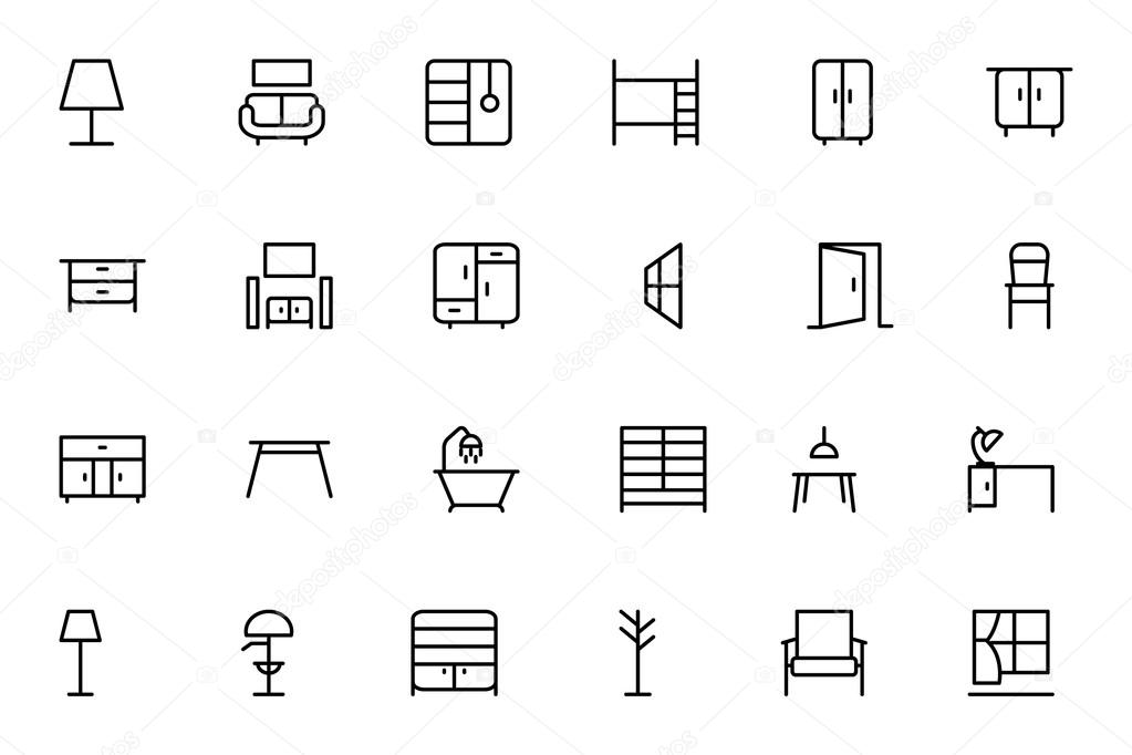 Furniture Vector Line Icons 2