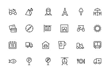 Vektör hat simgeler 3 seyahat