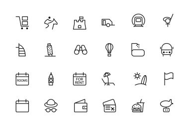 Vektör hat simgeler 6 seyahat