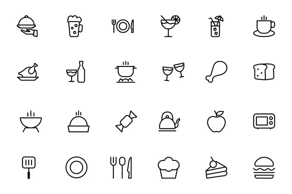 Food Vector Outline Icons 1 — Stock Vector