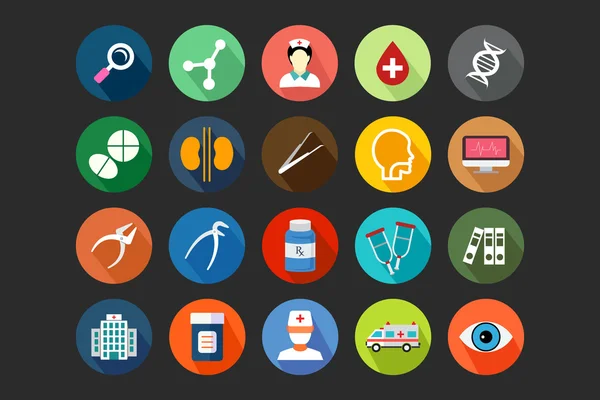 Iconos de color plano médico 3 — Vector de stock