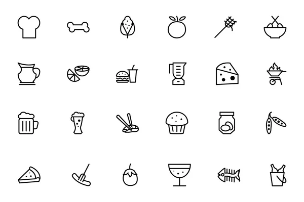 Food Vector Outline Icons 5 — Stock Illustration Food Vector Outline Icons 5 Royalty Free Stock Vectors
