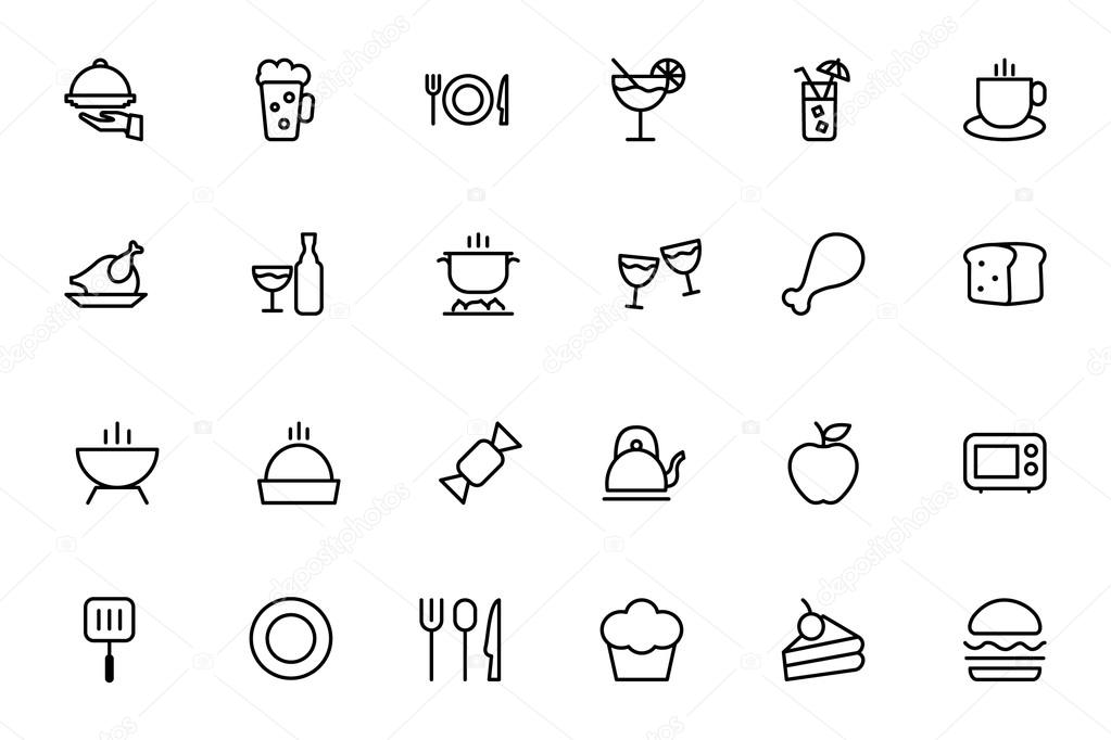 Food Vector Outline Icons 1