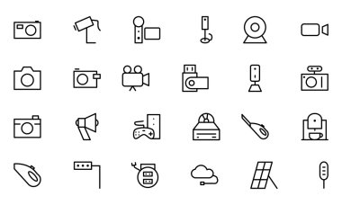 Electronics Vector Line Icons 5 clipart
