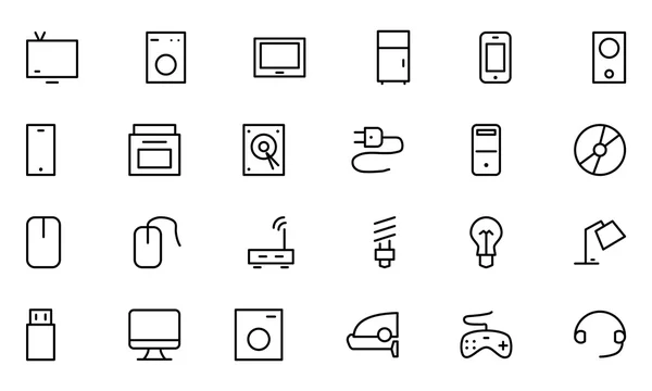 Elektronica Vector lijn pictogrammen 1 — Stockvector