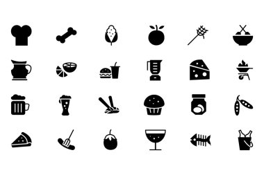 Gıda vektör katı simgeler 5