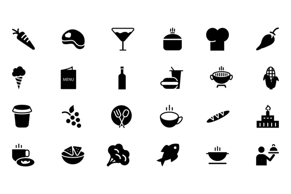 Vector de alimentos iconos sólidos 2 — Vector de stock