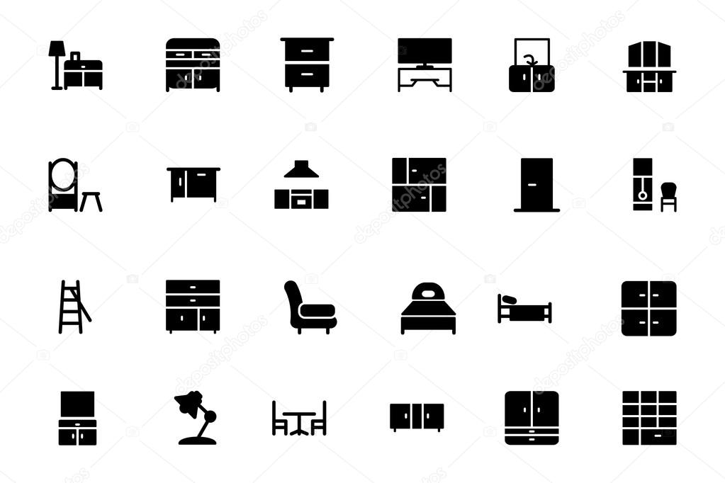 Furniture Vector Solid Icons 3
