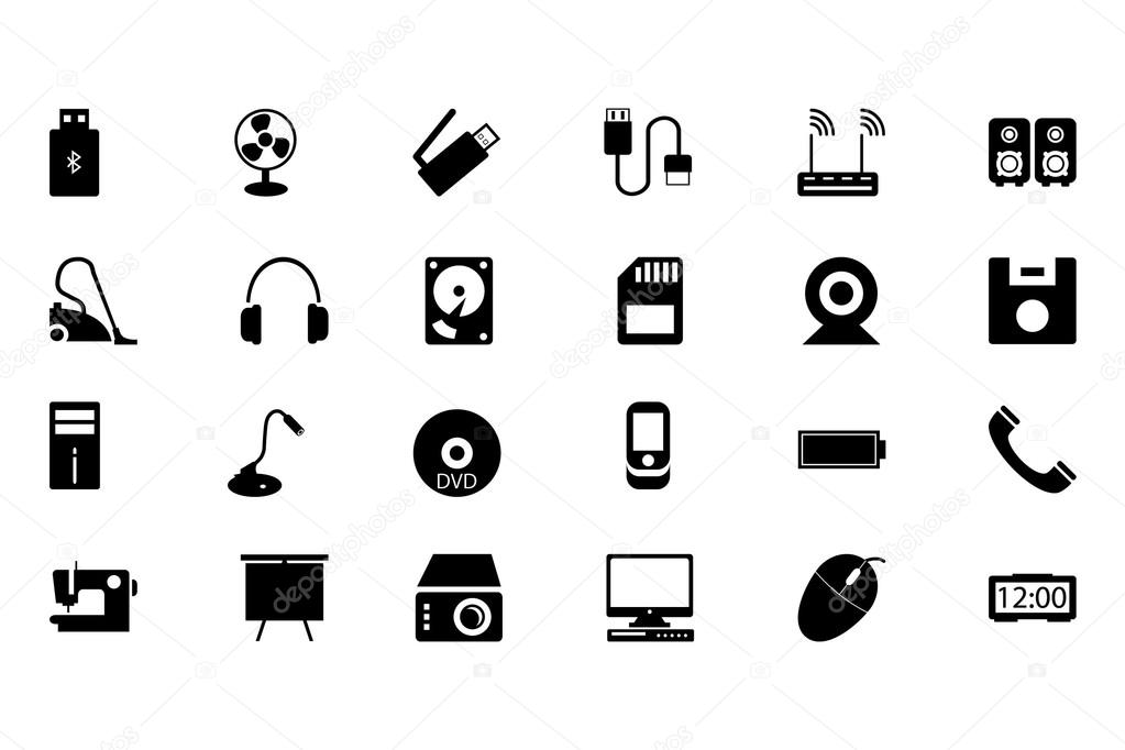 Electronics Vector Solid Icons 2