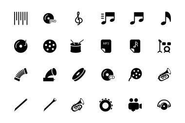 Music Vector Solid Icons 2 clipart