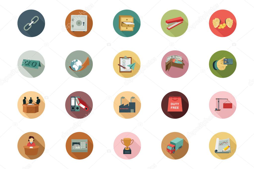 Business Flat Colored Icons 4
