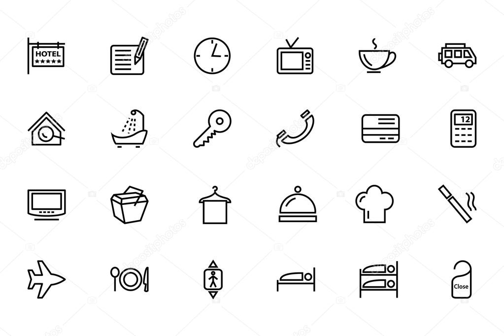Hotel and Restaurant Line Icon 1