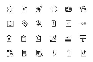 İş ve Finans vektör hat simgeler 2