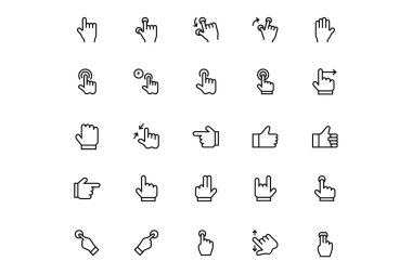 Hand Gesture Vector Line Icons 2