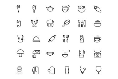 Food and drinks Line Icons 10 clipart