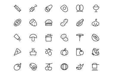 Yiyecek ve içecek satır simgeler 15