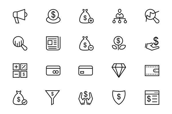 Icônes de la ligne vectorielle Affaires et finances 7 — Image vectorielle