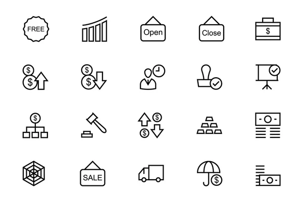 Negocios y Finanzas Vector Line Iconos 6 — Vector de stock