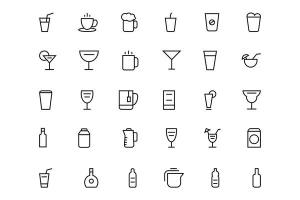 Food and Drinks Line Icons 1 — Stock Vector