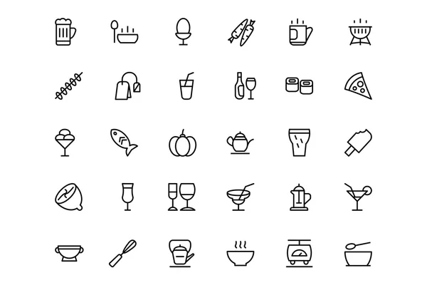 Nourriture et boissons Line Icons 5 — Image vectorielle