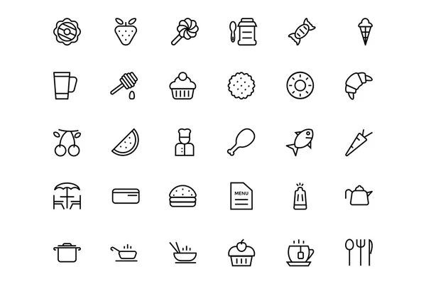 Food and drinks Line Icons 4 — Stock Vector