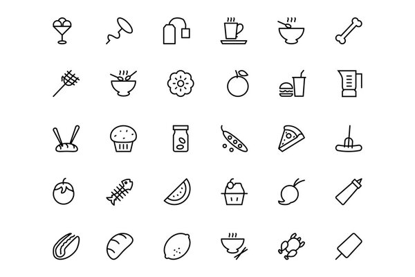 Еда и напитки Line Icons 14
