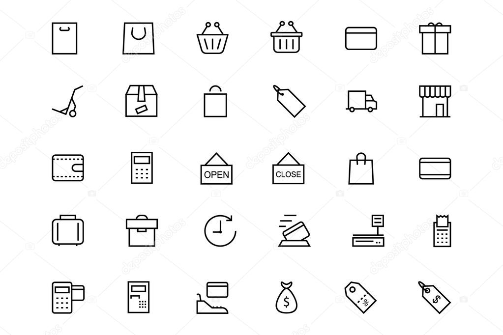 Shopping and Commerce Vector Line Icons 1