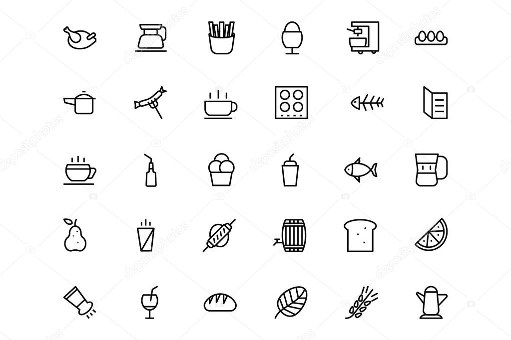 Food and drinks Line Icons 6