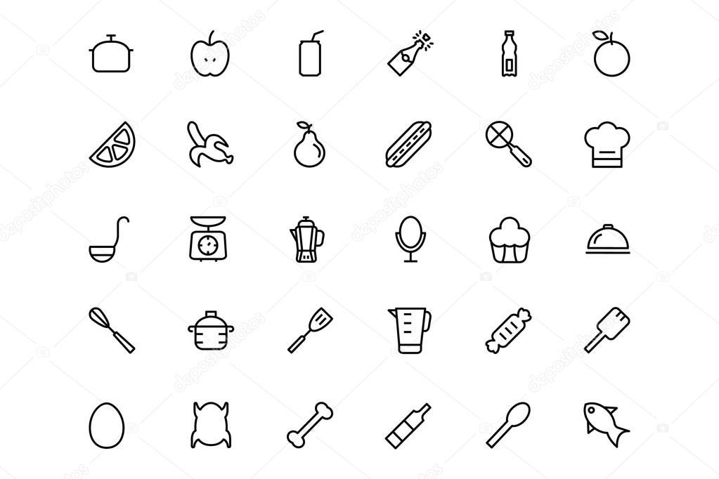 Food and drinks Line Icons 9