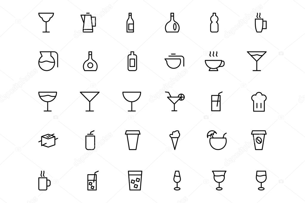 Food and drinks Line Icons 17