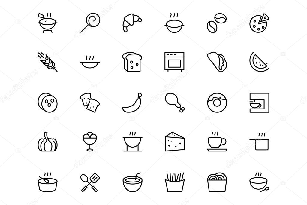 Food and drinks Line Icons 13
