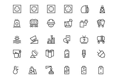Energy Vector Line Icons 2 clipart
