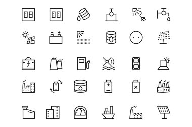 Enerji vektör hat simgeler 4