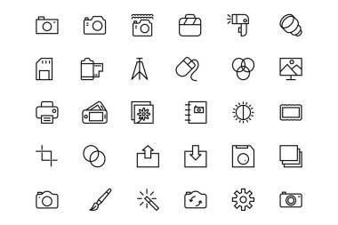 Fotoğraf vektör hat simgeler 1