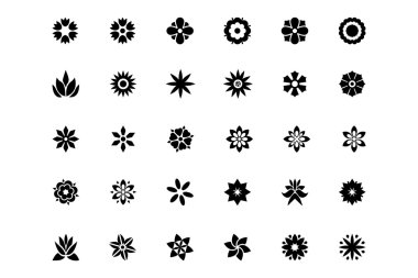 Flowers or Floral Vector Icons 1 clipart