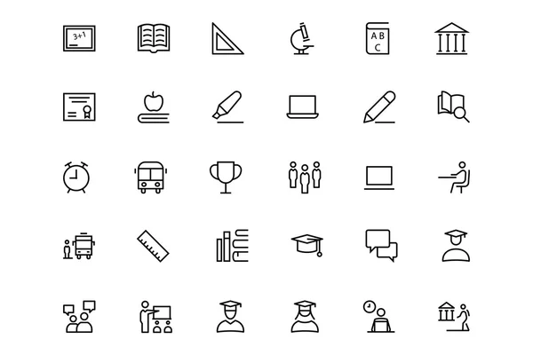 Okul ve eğitim vektör hat simgeler 1