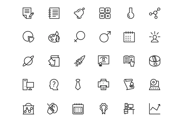 学校と教育のベクター線のアイコン 6 — ストックベクタ