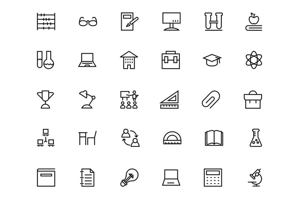 学校と教育のベクター線のアイコン 5 — ストックベクタ