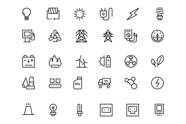 Enerji vektör hat simgeler 1