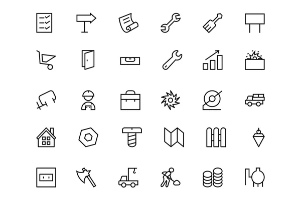 Icônes de ligne vectorielle de construction 4 — Image vectorielle