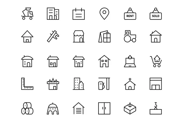 İnşaat vektör hat simgeler 3