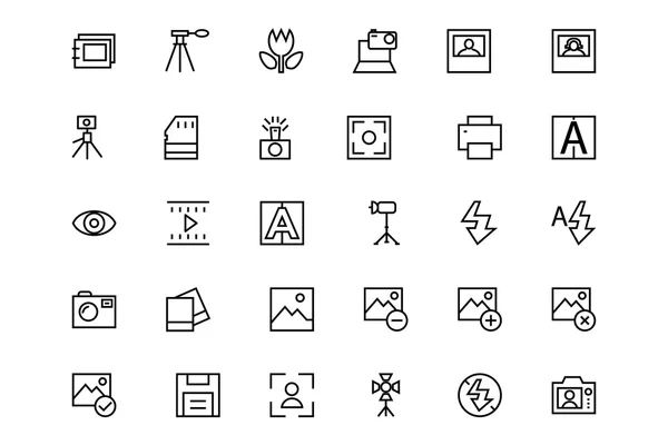 Photography Vector Line Icons 4 — Stock Vector