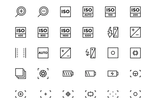 Fotografie Vektor Linie Symbole 3 — Stockvektor