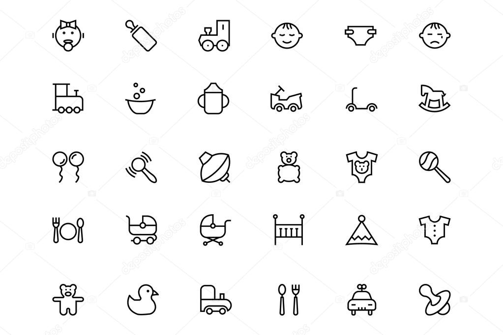 Baby Vector Line Icons 2